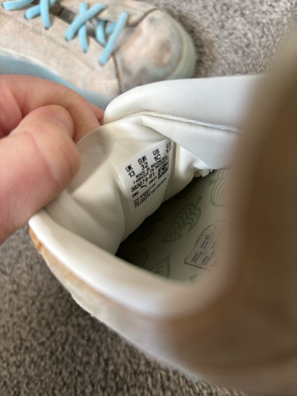 PUMA - Animal Crossing Kids Light Blue Suede Sneakers with Aqua Laces. - Picture 3 of 3
